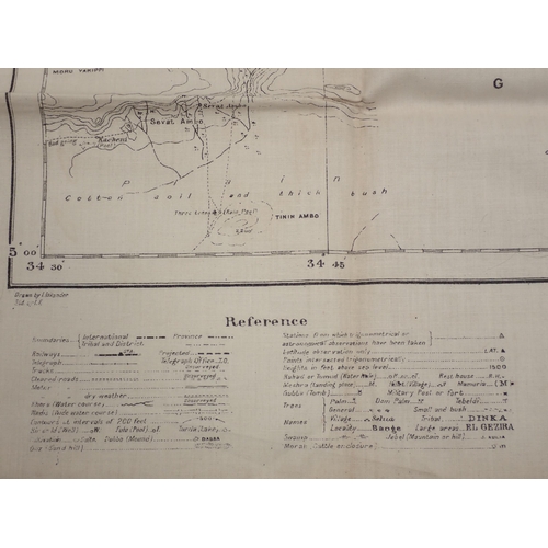 1462 - Four 1:250,000 scale silk Maps of regions in Anglo Sudan dated 1930, 1935 and 1941, one with ink sta... 