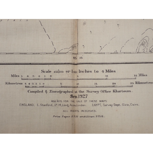 1462 - Four 1:250,000 scale silk Maps of regions in Anglo Sudan dated 1930, 1935 and 1941, one with ink sta... 