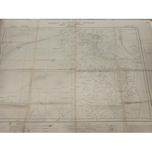 1462 - Four 1:250,000 scale silk Maps of regions in Anglo Sudan dated 1930, 1935 and 1941, one with ink sta... 