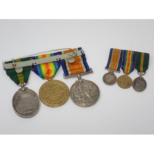 1501 - Three; WWI Medal Group to 90367 Sjt. H.J. Bailey R.A.M.C. including 1914-18 Medal, Great War Medal a... 