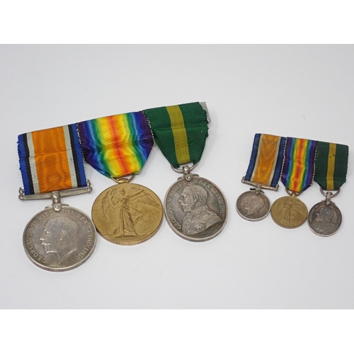 1501 - Three; WWI Medal Group to 90367 Sjt. H.J. Bailey R.A.M.C. including 1914-18 Medal, Great War Medal a... 