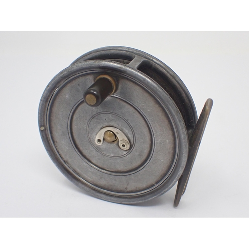 1594 - A Hardy Bros 'Uniqua' 3 3/8in dry fly Fishing Reel duplicated Mk2 check, rim tensioner, factory line... 