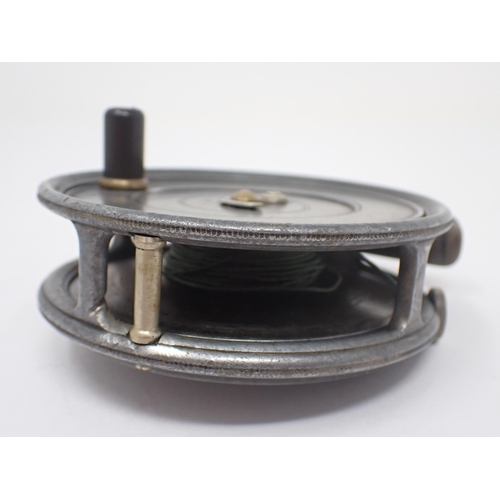 1594 - A Hardy Bros 'Uniqua' 3 3/8in dry fly Fishing Reel duplicated Mk2 check, rim tensioner, factory line... 