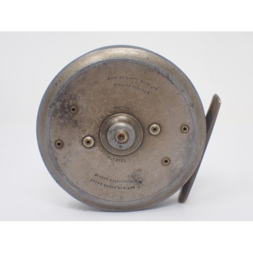 1599 - A Hardy Bros 'Uniqua' 3 5/8in Fly Reel, duplicated Mk2 check, horseshoe latch, smooth brass foot