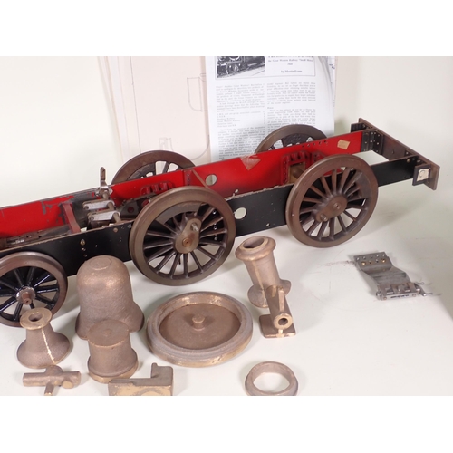 1125 - A 5in gauge scratch built Metro Locomotive Chassis with wheels, castings and a quantity of scale pla... 