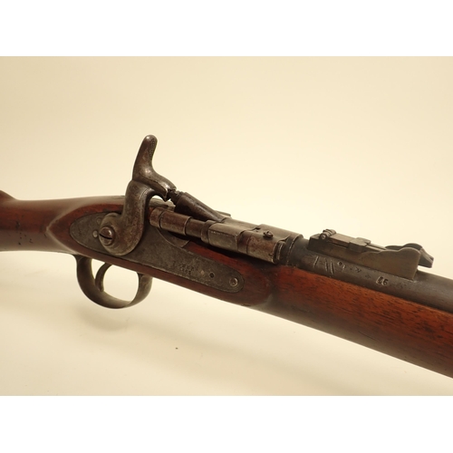 1464 - A two band Snider Artillery Carbine, 23 1/2in barrel rifled with 5 grooves in excellent condition. A... 