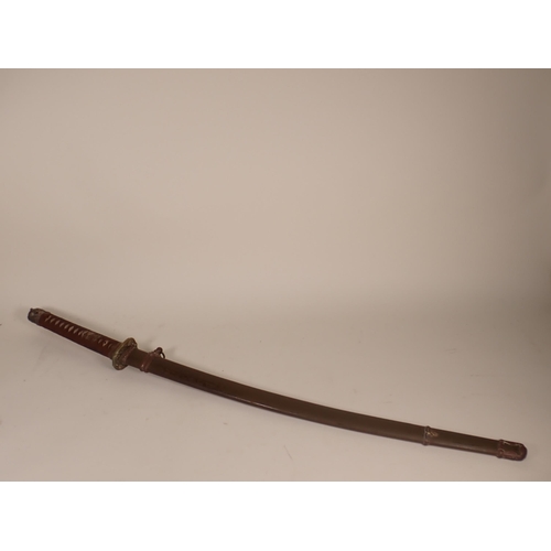 1467 - A Japanese Katana by Ishido Teruhide in WWII military mounts. This smith was descended from the famo... 