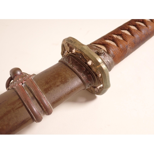 1467 - A Japanese Katana by Ishido Teruhide in WWII military mounts. This smith was descended from the famo... 