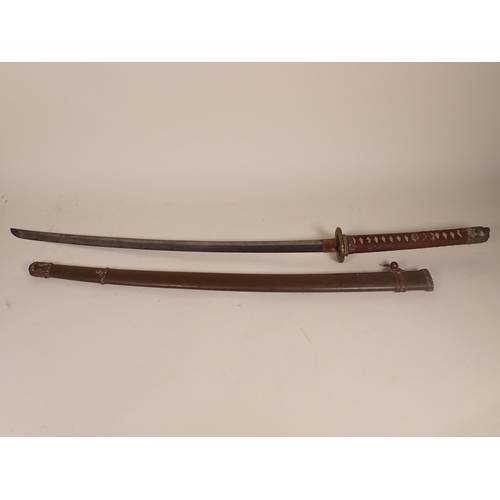 1467 - A Japanese Katana by Ishido Teruhide in WWII military mounts. This smith was descended from the famo... 