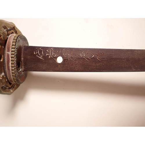 1467 - A Japanese Katana by Ishido Teruhide in WWII military mounts. This smith was descended from the famo... 