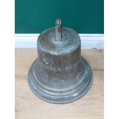 1539 - A bronze steam ship Bell from SS Gorbea Mendi, bares inscribed name 'Gorbea Mendi' (later re-named '... 