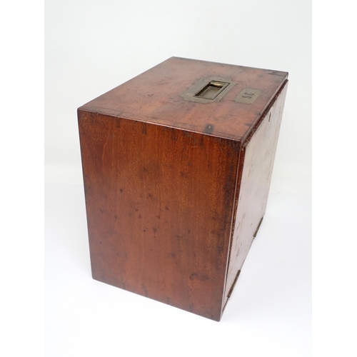 1544 - A late 19th or early 20th Century transportable mahogany Trout Fly Fishing Reservoir or Cabinet. Unb... 