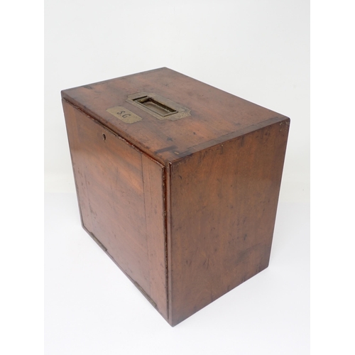 1544 - A late 19th or early 20th Century transportable mahogany Trout Fly Fishing Reservoir or Cabinet. Unb... 