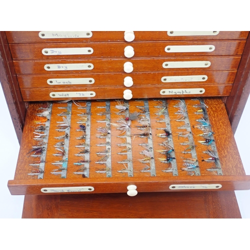 1544 - A late 19th or early 20th Century transportable mahogany Trout Fly Fishing Reservoir or Cabinet. Unb... 