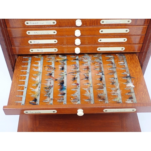 1544 - A late 19th or early 20th Century transportable mahogany Trout Fly Fishing Reservoir or Cabinet. Unb... 