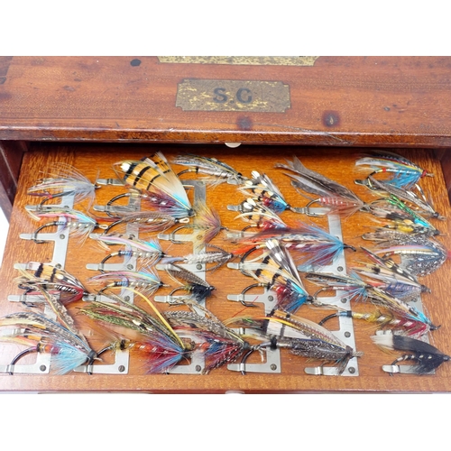 1545 - A late 19th or early 20th Century transportable mahogany Salmon Fly Fishing Reservoir or Cabinet. Un... 