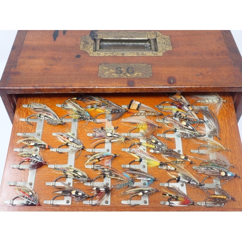 1545 - A late 19th or early 20th Century transportable mahogany Salmon Fly Fishing Reservoir or Cabinet. Un... 