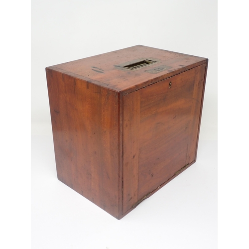 1545 - A late 19th or early 20th Century transportable mahogany Salmon Fly Fishing Reservoir or Cabinet. Un... 