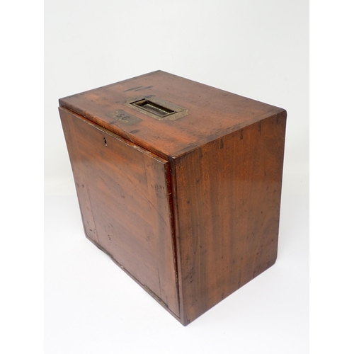 1545 - A late 19th or early 20th Century transportable mahogany Salmon Fly Fishing Reservoir or Cabinet. Un... 