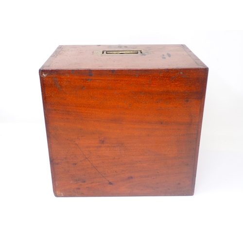 1545 - A late 19th or early 20th Century transportable mahogany Salmon Fly Fishing Reservoir or Cabinet. Un... 