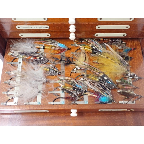 1545 - A late 19th or early 20th Century transportable mahogany Salmon Fly Fishing Reservoir or Cabinet. Un... 