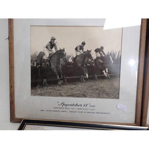 1662 - Three famed Horse Racing Photos of Point to Pointer 'Spycatcher II', another of Sally Piggott on Par... 