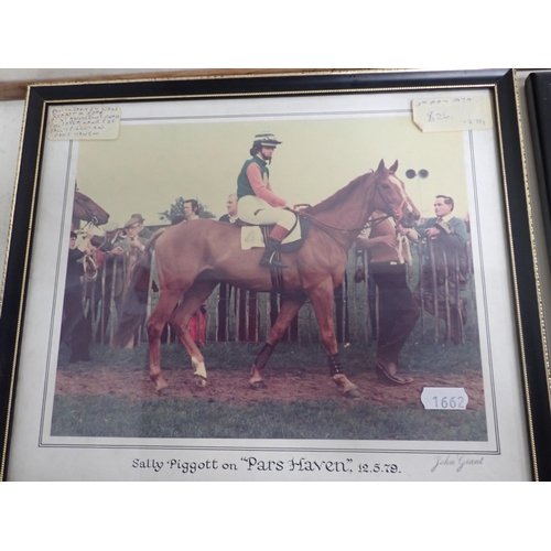 1662 - Three famed Horse Racing Photos of Point to Pointer 'Spycatcher II', another of Sally Piggott on Par... 