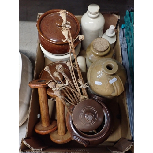 276 - Various stoneware Flagons, Footbath and ceramic Table Lamps