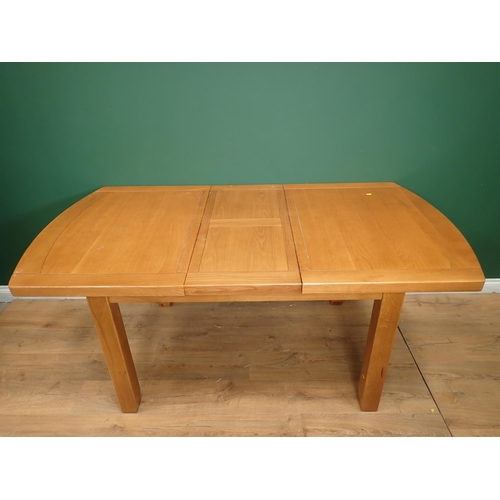 291 - A modern oak extending Dining Table 4ft 6in L x 2ft 6in H, four various Wall Mirrors a group of vari... 