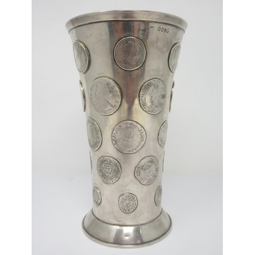 143 - A Victorian silver Cup of slightly flared form, 'Made to Receive 30 Coins of English History' London... 