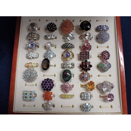 176 - A collection of approx  thirty eight Dress Rings set various stones, mostly in silver