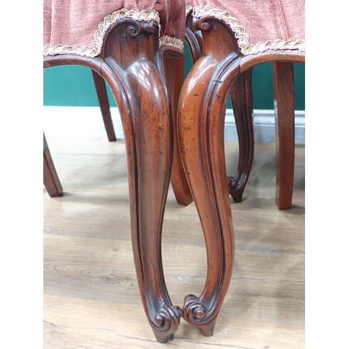 227 - A set of six Victorian Gillows rosewood balloon back Dining Chairs