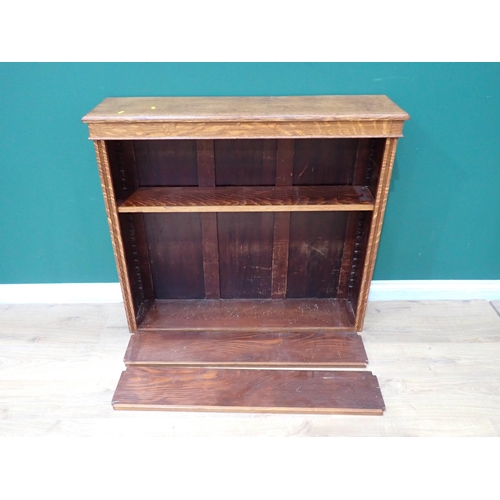 246 - An oak open Bookcase with adjustable shelves 3ft 6in W x 3ft 1in H