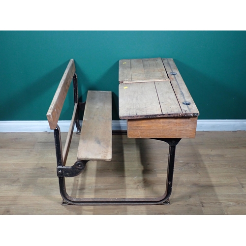 249 - An old double School Desk