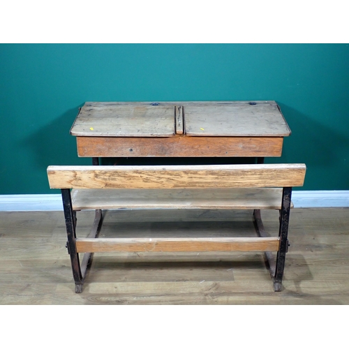 249 - An old double School Desk