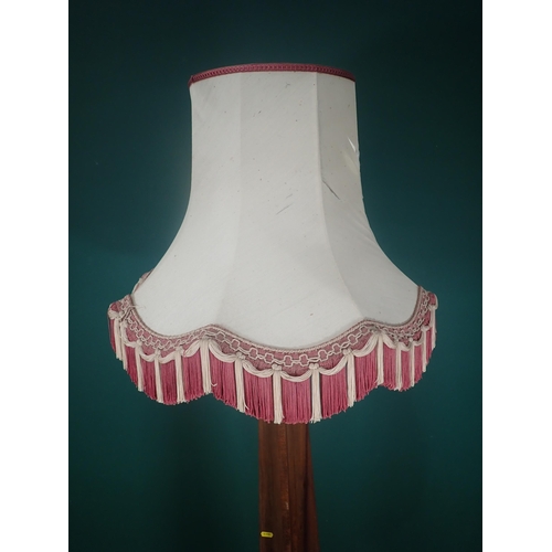 250 - A hardwood Standard Lamp and shade, failed PAT