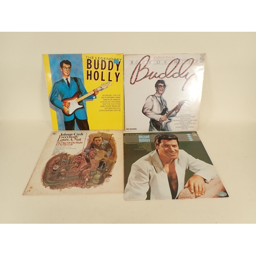 265 - Over 100 12 inch Albums, mainly Rock and Country. Artists include Buddy Holly, Johnny Cash, Judge Dr... 