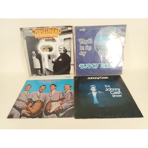 265 - Over 100 12 inch Albums, mainly Rock and Country. Artists include Buddy Holly, Johnny Cash, Judge Dr... 