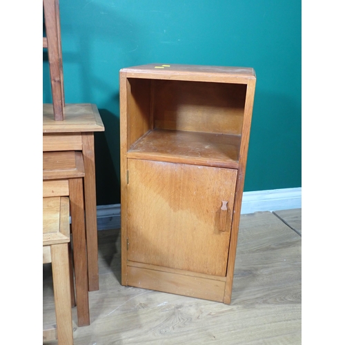 272 - Two oak Bedside Cupboards, modern Nest of Tables and another Occasional Table