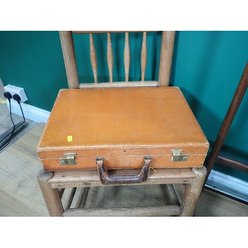 283 - An Artist's Easel, mahogany Occasional Table, Brief Case, oak Elbow Chair, Clissett type Chair, Coun... 