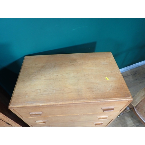 285 - An oak Cupboard fitted two drawers to base and a Chest of drawers