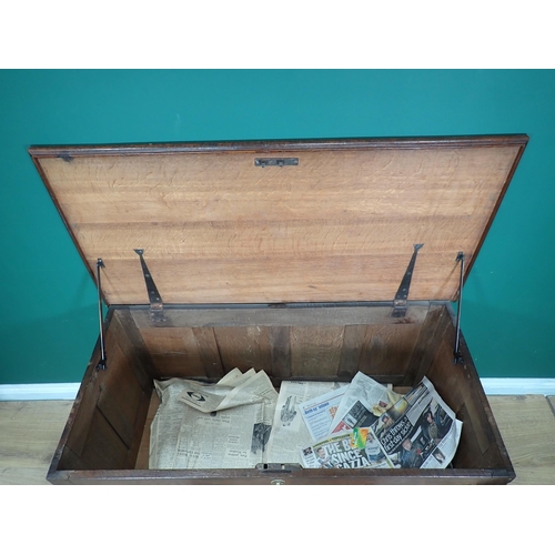 293 - An 18th Century oak Coffer with moulded four panel front 3ft 10in W x 2ft 2in H