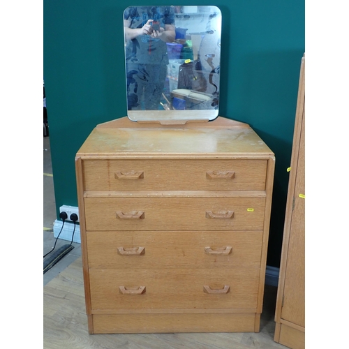 302 - An oak veneered Bedroom Cupboard/Chest and a Dressing Chest