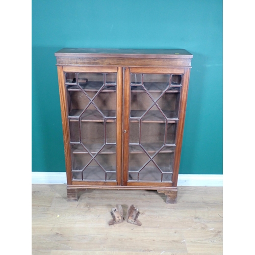 321 - A 19th Century mahogany and astragal glazed Bookcase mounted on ogee bracket feet A/F 3ft 8in H x 2f... 