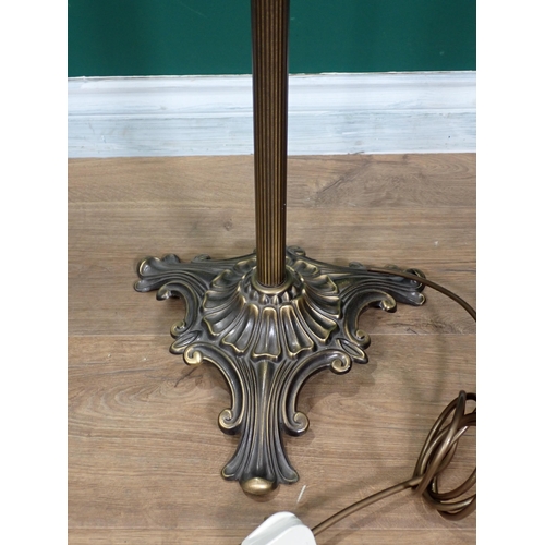 322 - A modern reeded metal Standard Lamp and shade 5ft 6in H, passed PAT