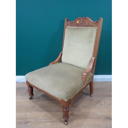 330 - A Victorian walnut framed Easy Chair