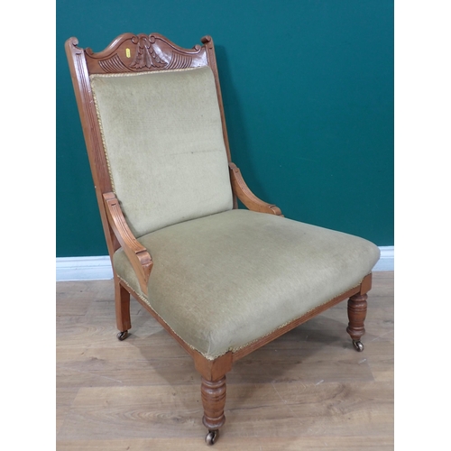 330 - A Victorian walnut framed Easy Chair