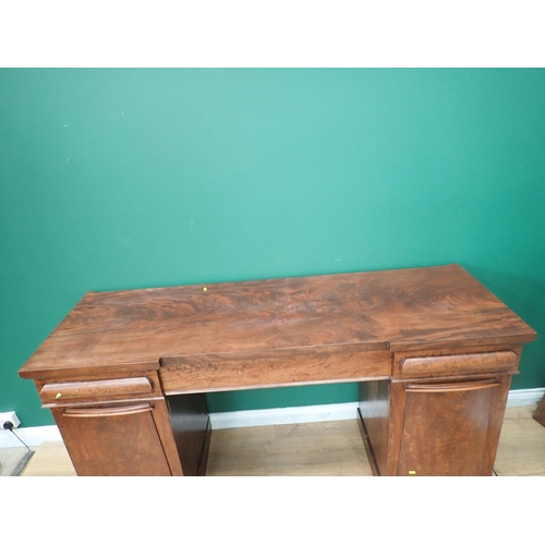 332 - A Victorian mahogany pedestal Sideboard 6ft W x 3ft 1in H