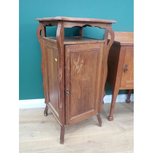 337 - Two oak Pot Cupboards and a Bedside Chest