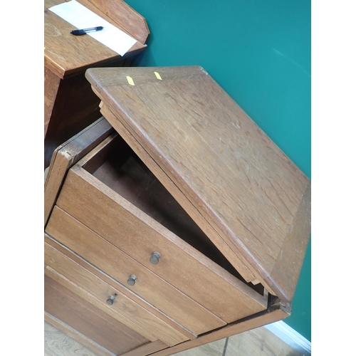 337 - Two oak Pot Cupboards and a Bedside Chest